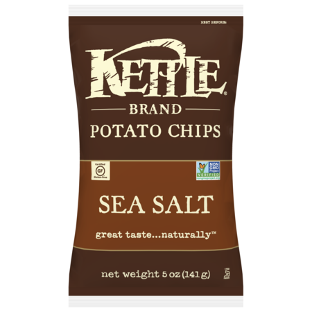 KETTLE FOODS Kettle Potato Chip Sea Salt 5 oz., PK15 413211